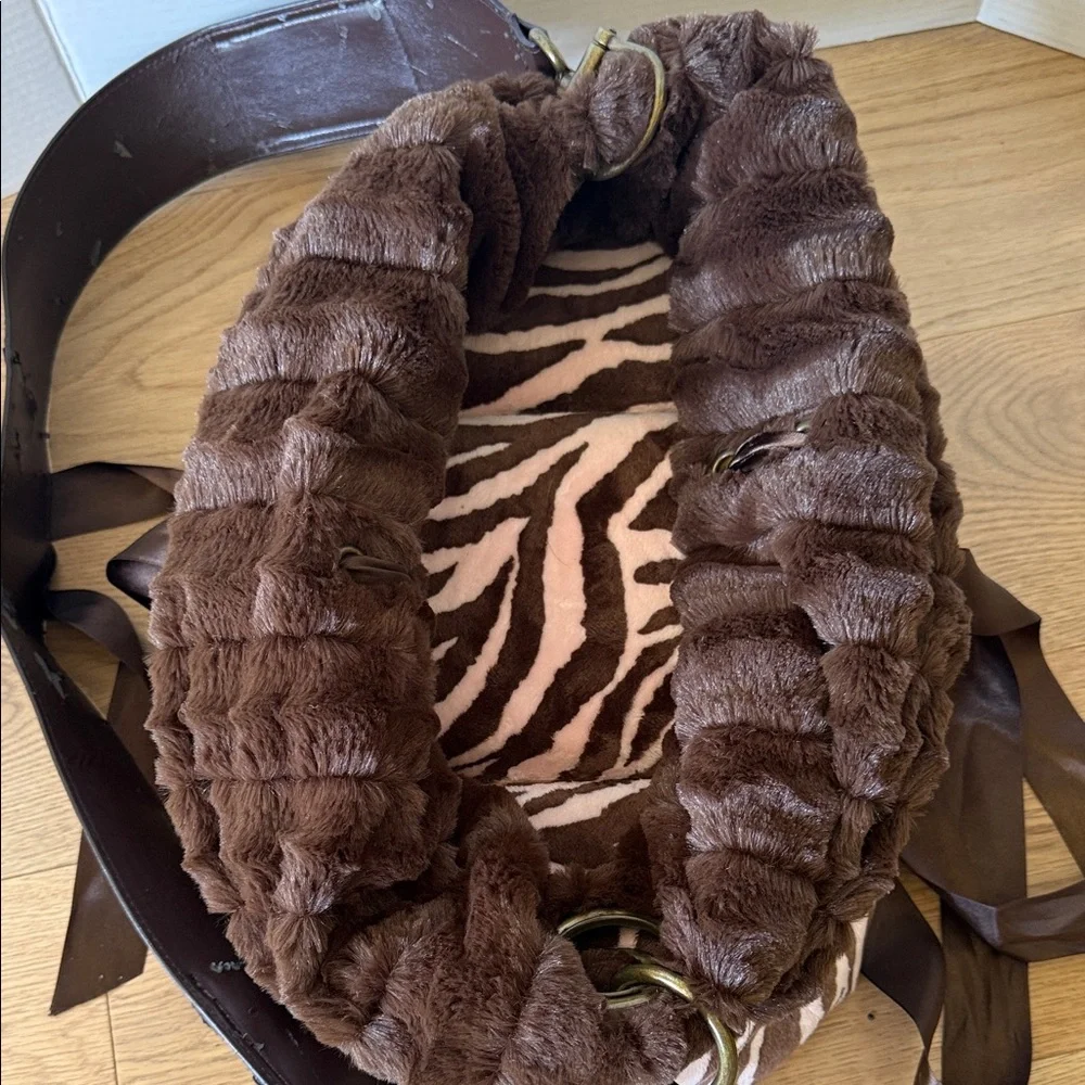 Chic Brown and Pink Zebra Dog Carrier Pet Carrier Reversible